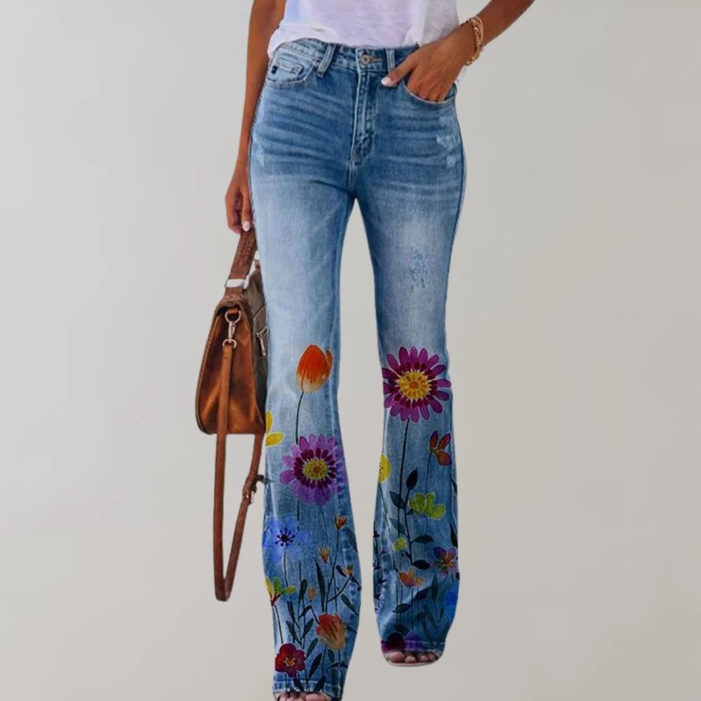 Flared Damen Weite Jeans