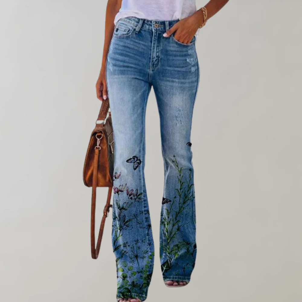 Flared Damen Weite Jeans
