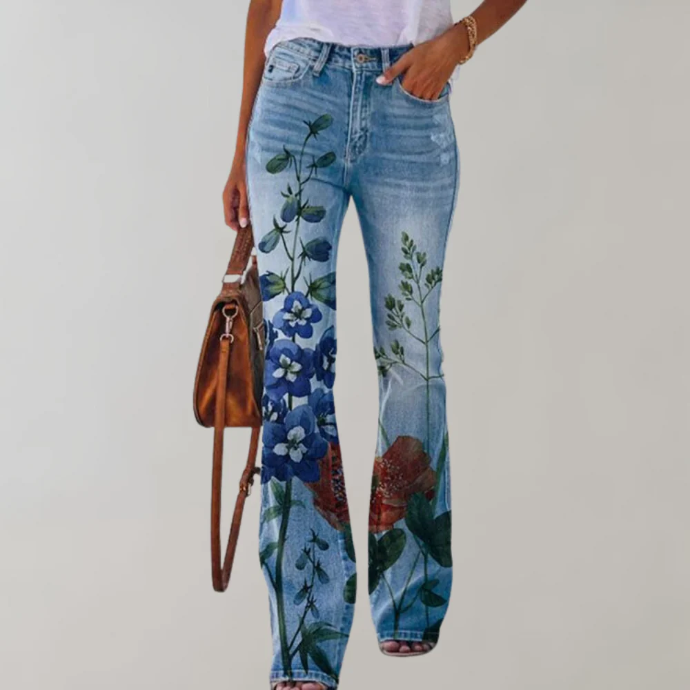 Flared Damen Weite Jeans