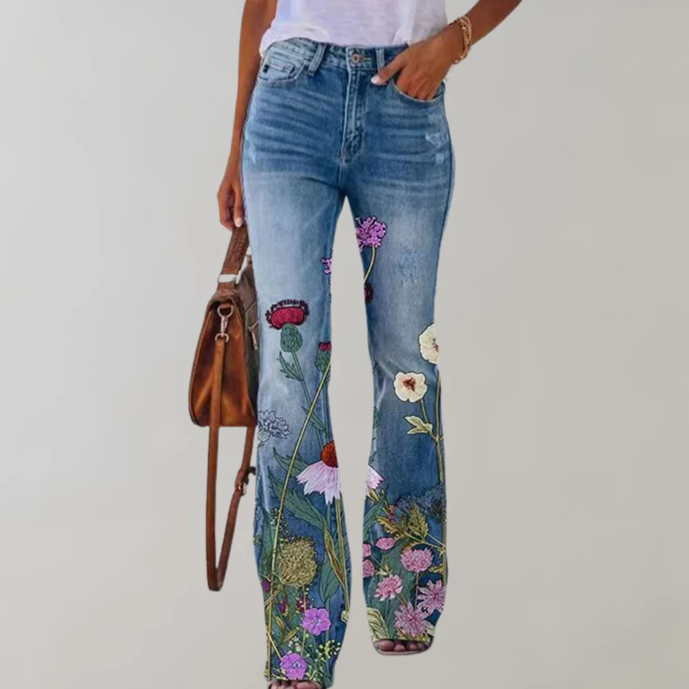 Flared Damen Weite Jeans
