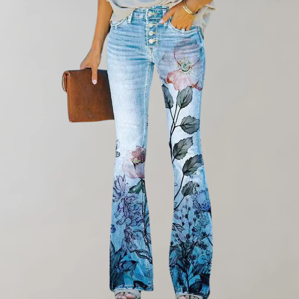 Flared Damen Weite Jeans