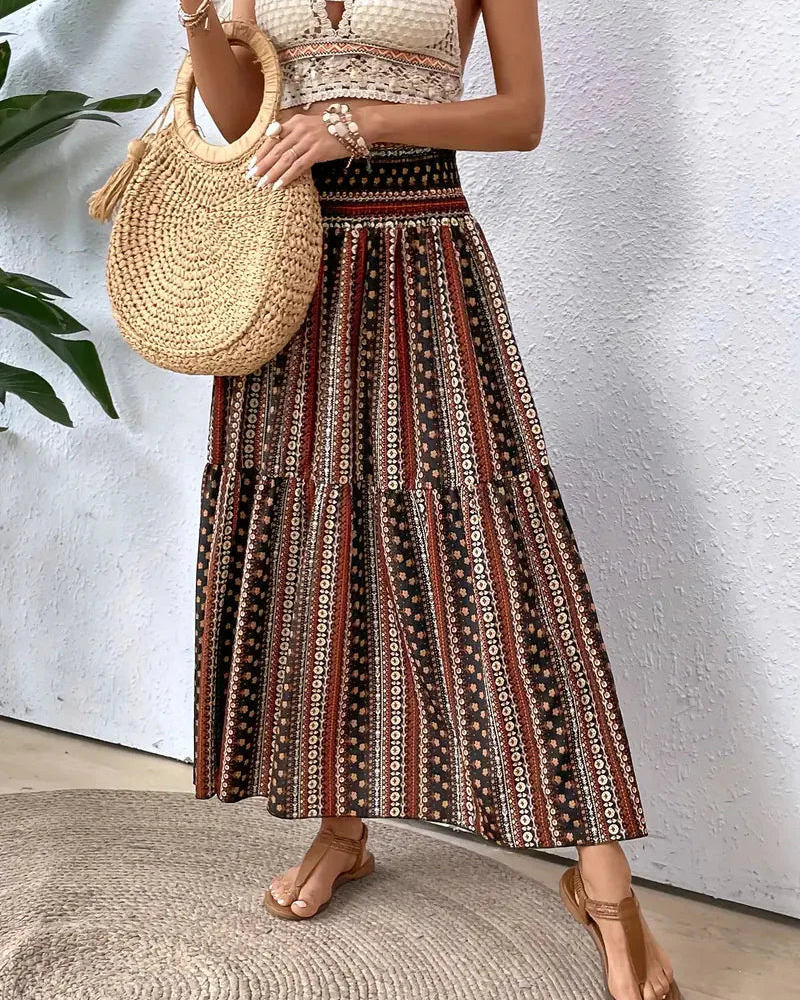 damen-boho-style-maxirock-lange-röcke-sommer