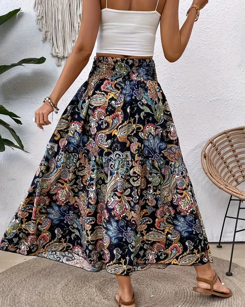 damen-boho-style-maxirock-lange-röcke-sommer