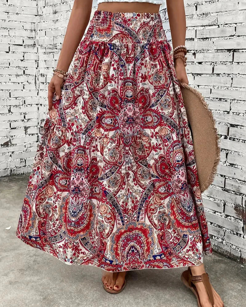 damen-boho-style-maxirock-lange-röcke-sommer