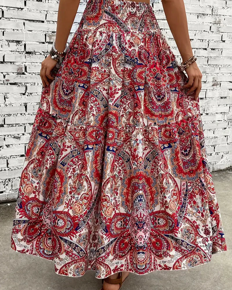 damen-boho-style-maxirock-lange-röcke-sommer