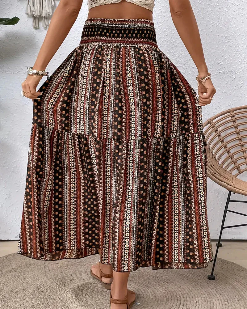 damen-boho-style-maxirock-lange-röcke-sommer