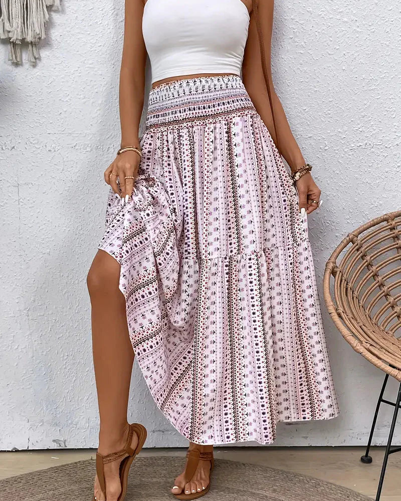 damen-boho-style-maxirock-lange-röcke-sommer