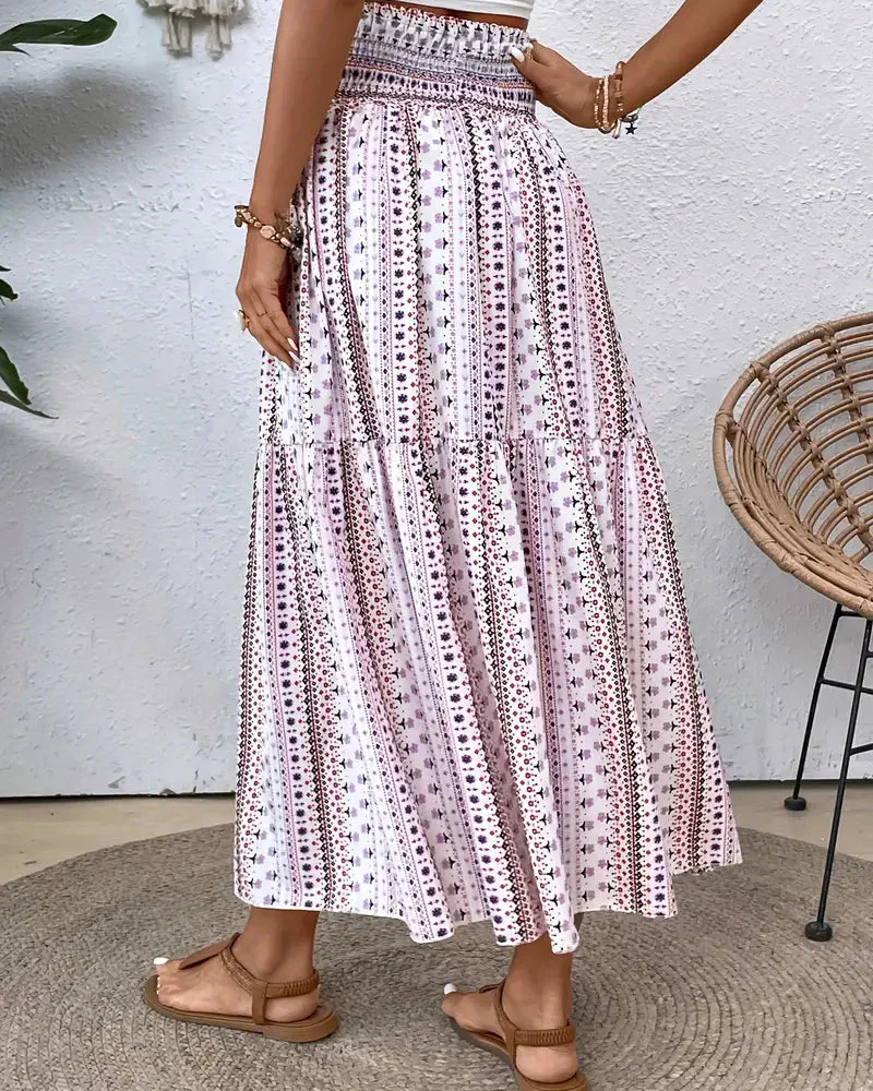 damen-boho-style-maxirock-lange-röcke-sommer