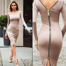 damen-elegante-bodycon-kleid-midi