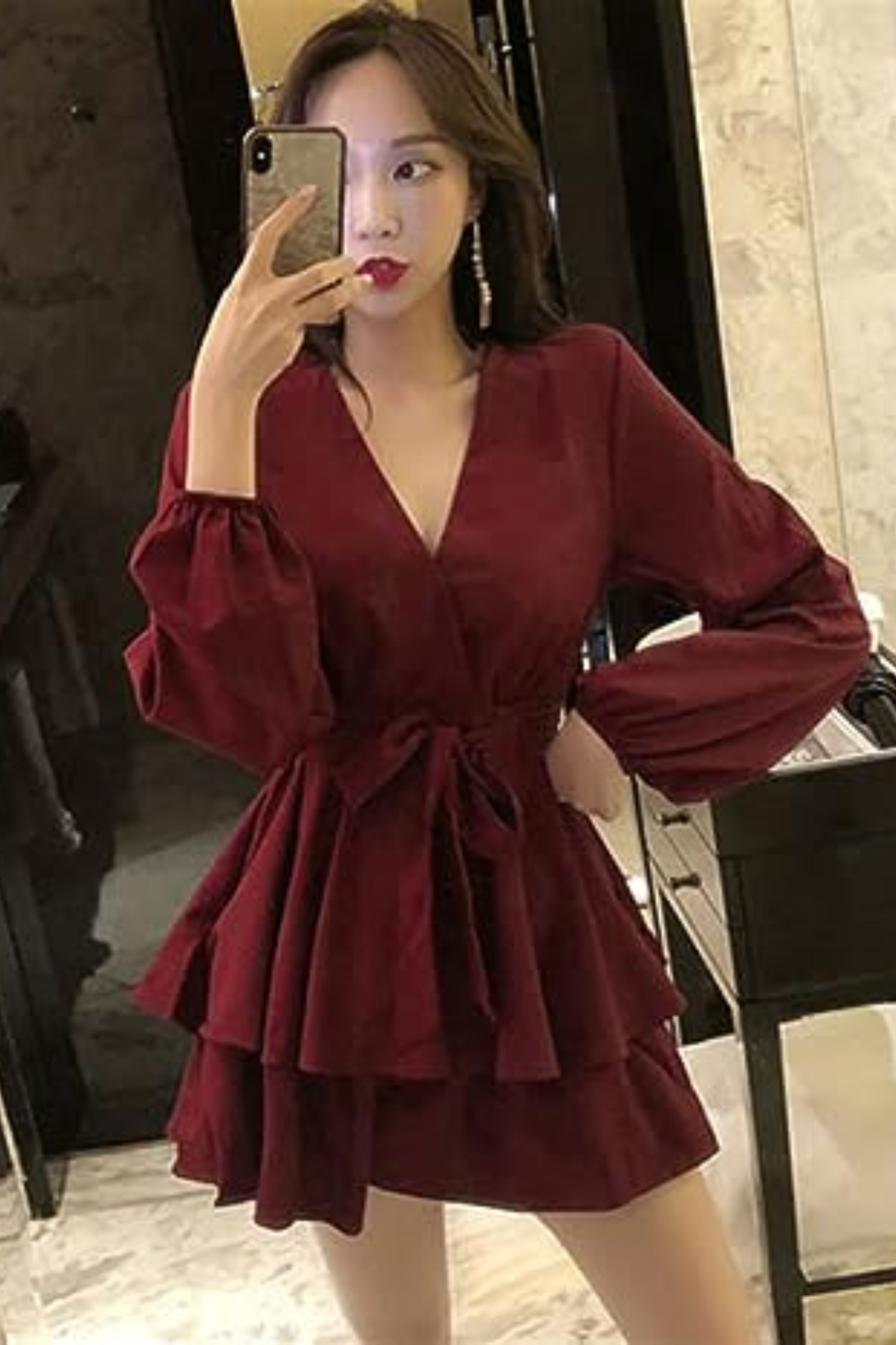 damen-elegante-wickelkleid-mini