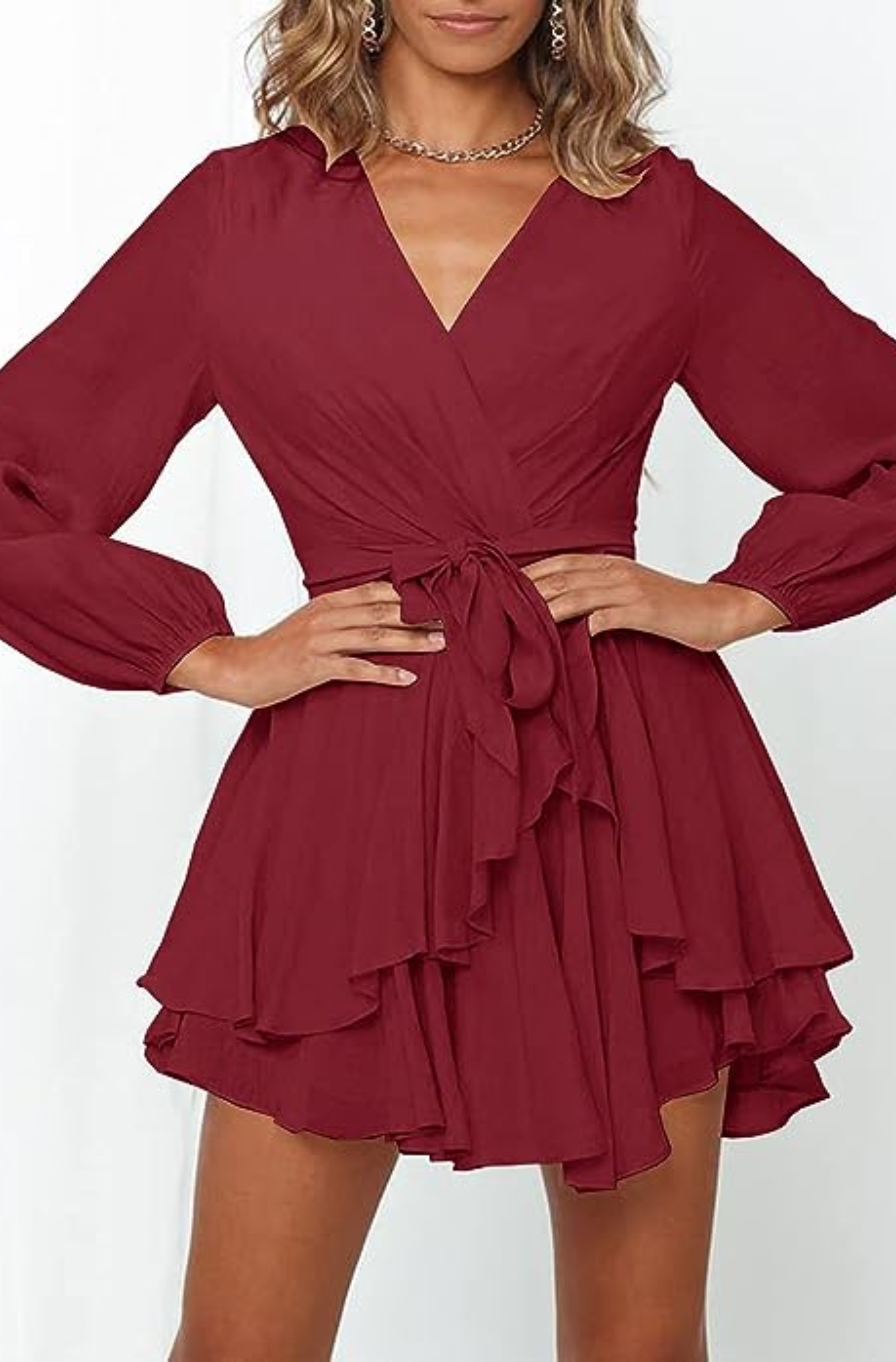 damen-elegante-wickelkleid-mini