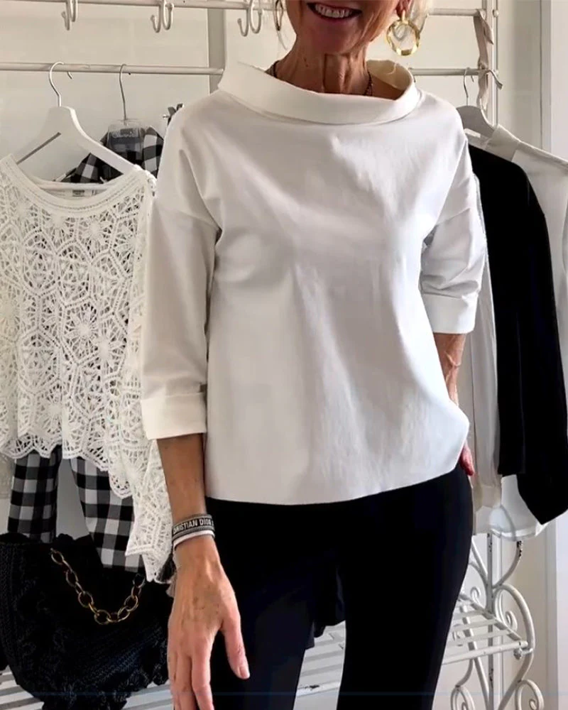 Damen Pullover Stehkragen