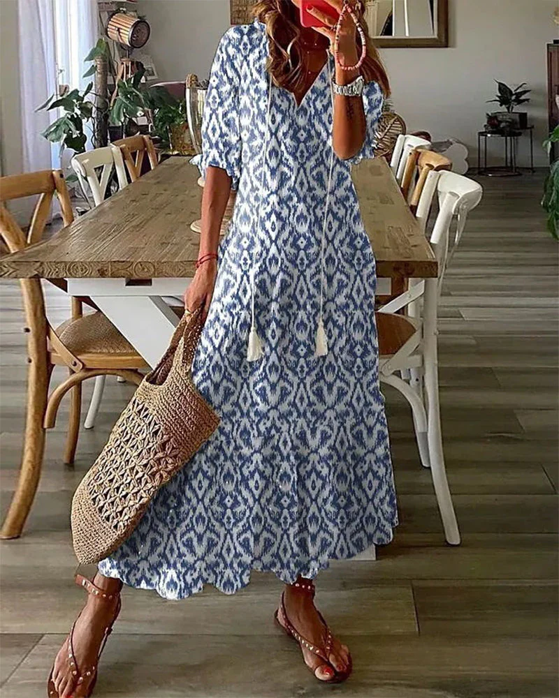 Boho Kleid Damen Sommer