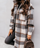 damen-karierter-lange-strickjacke-cardigan