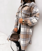 damen-karierter-lange-strickjacke-cardigan