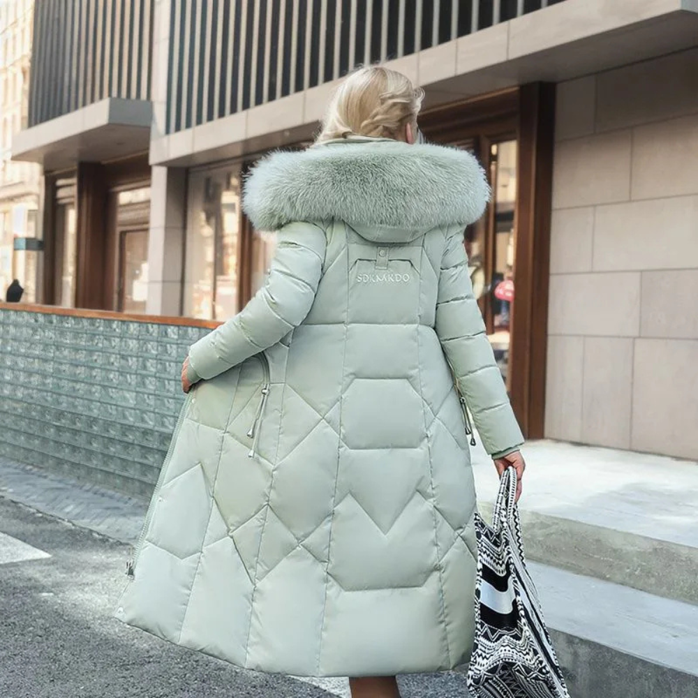 damen-lange-daunenjacke-steppjacke-schwarz