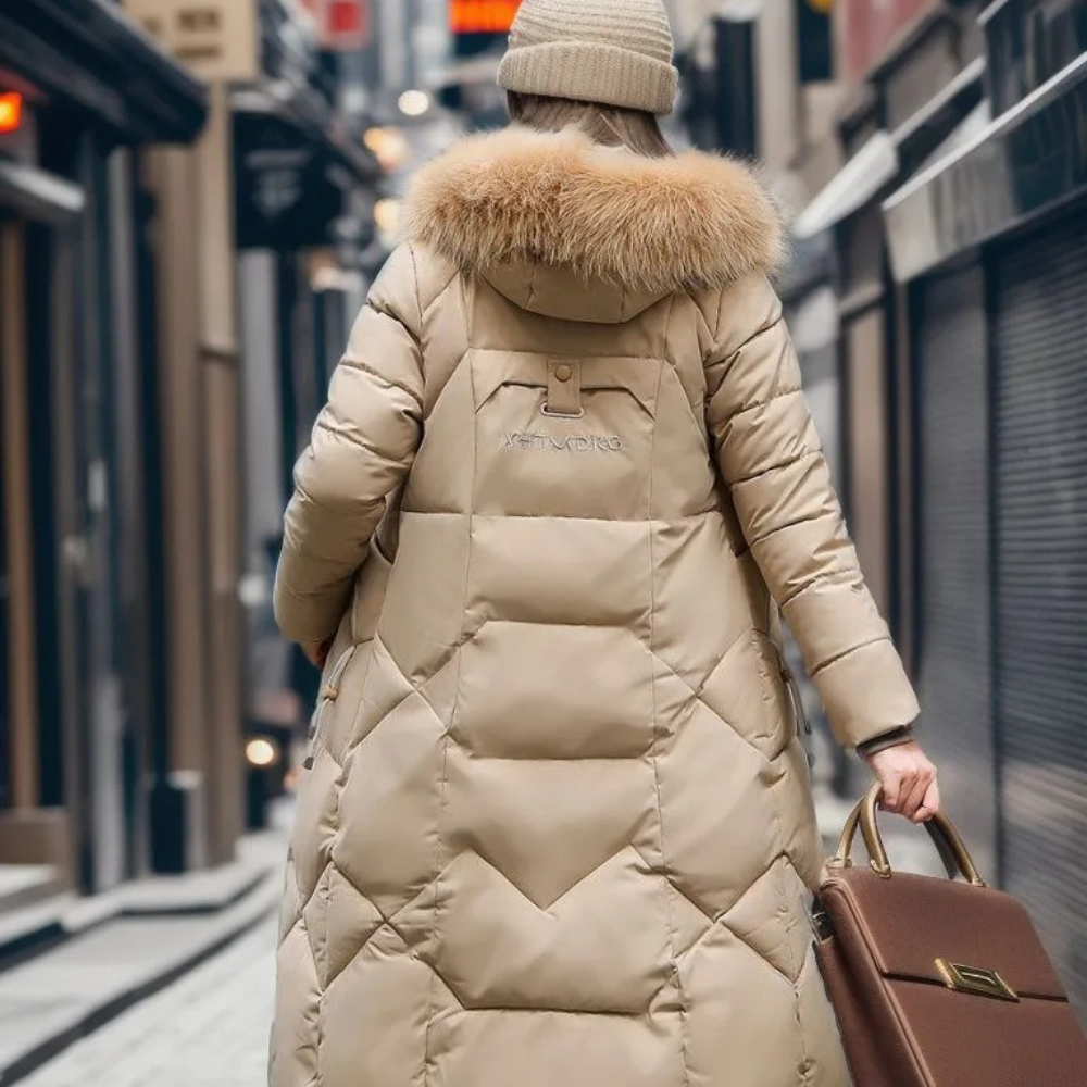damen-lange-daunenjacke-steppjacke-schwarz