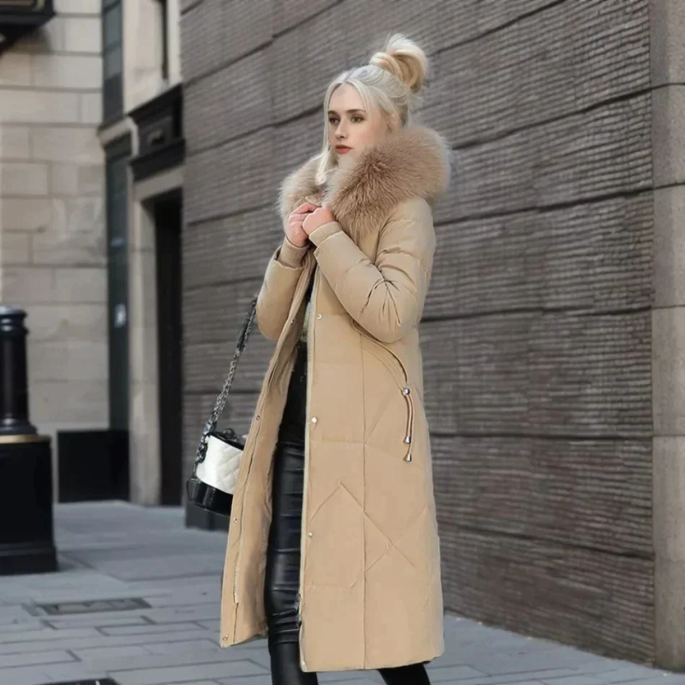 damen-lange-daunenjacke-steppjacke-schwarz