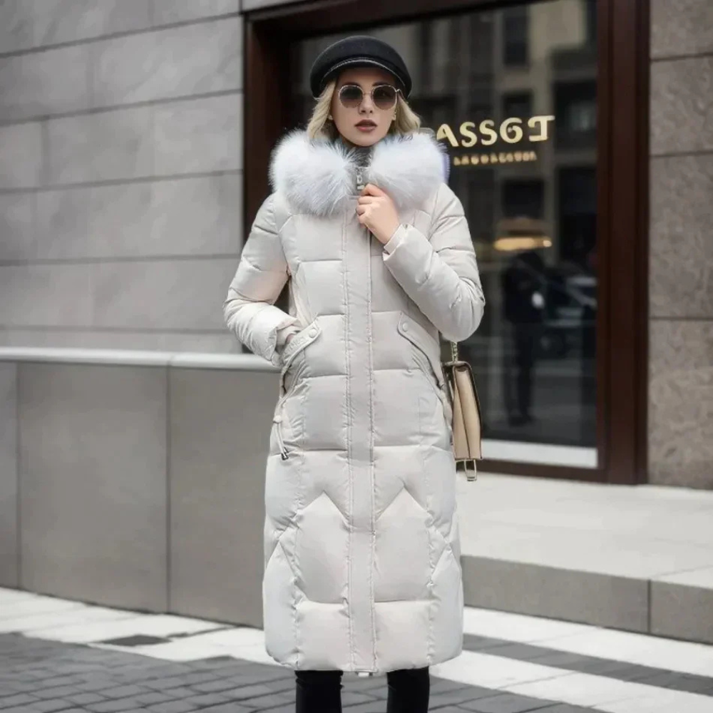 damen-lange-daunenjacke-steppjacke-schwarz