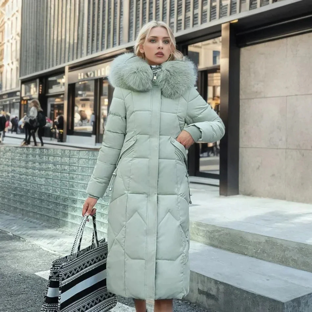 damen-lange-daunenjacke-steppjacke-schwarz