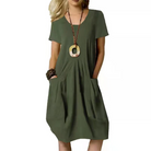 Lässiges kurzärmeliges Kleid für Frauen