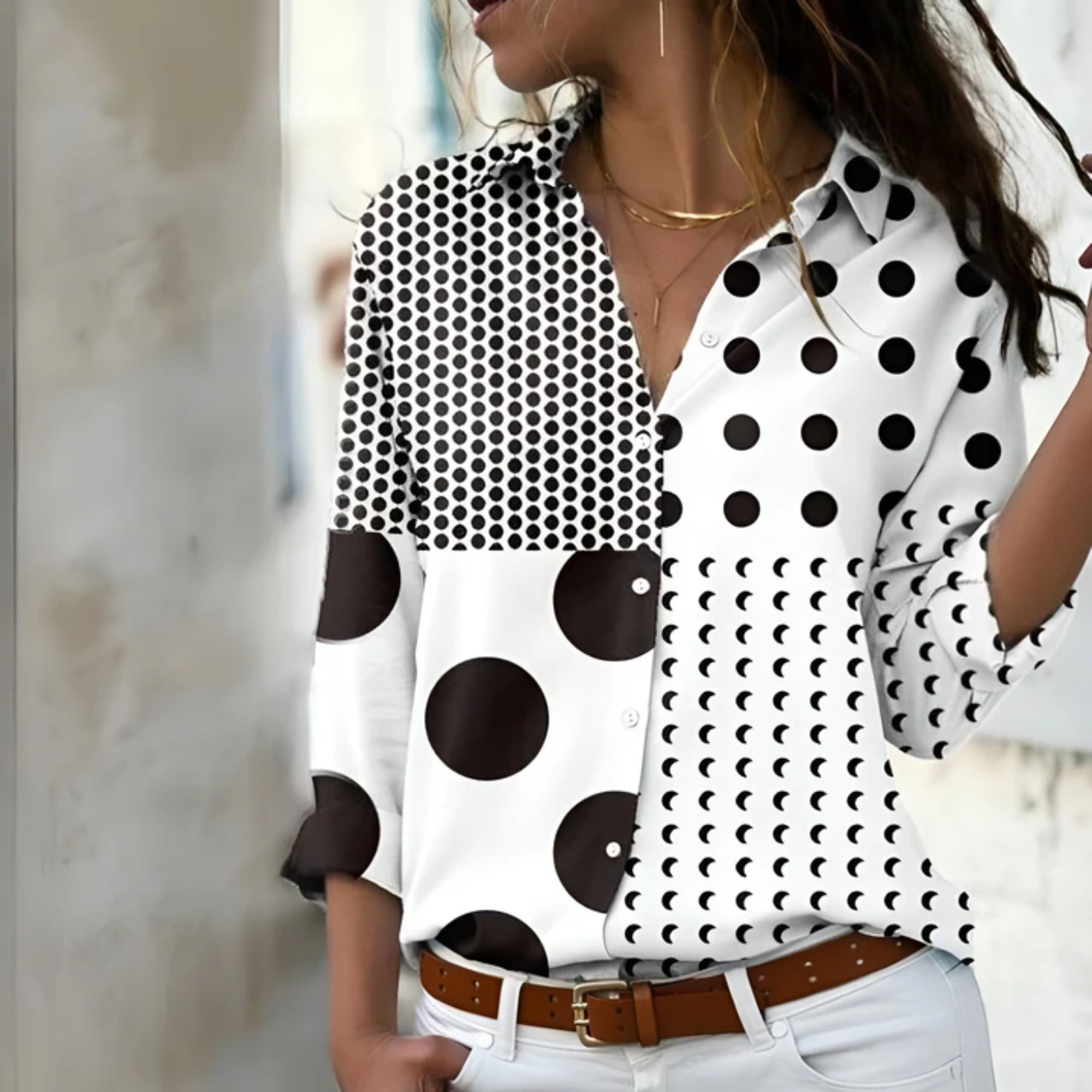 Moderne langärmelige Bluse für Frauen