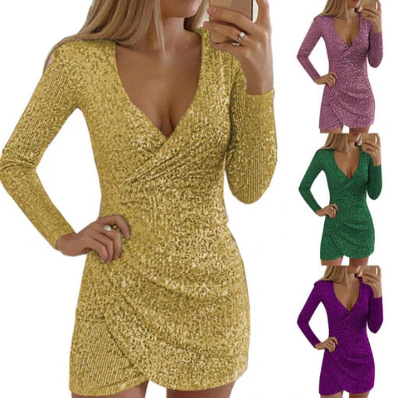 damen-pailletten-wickelkleid-mini