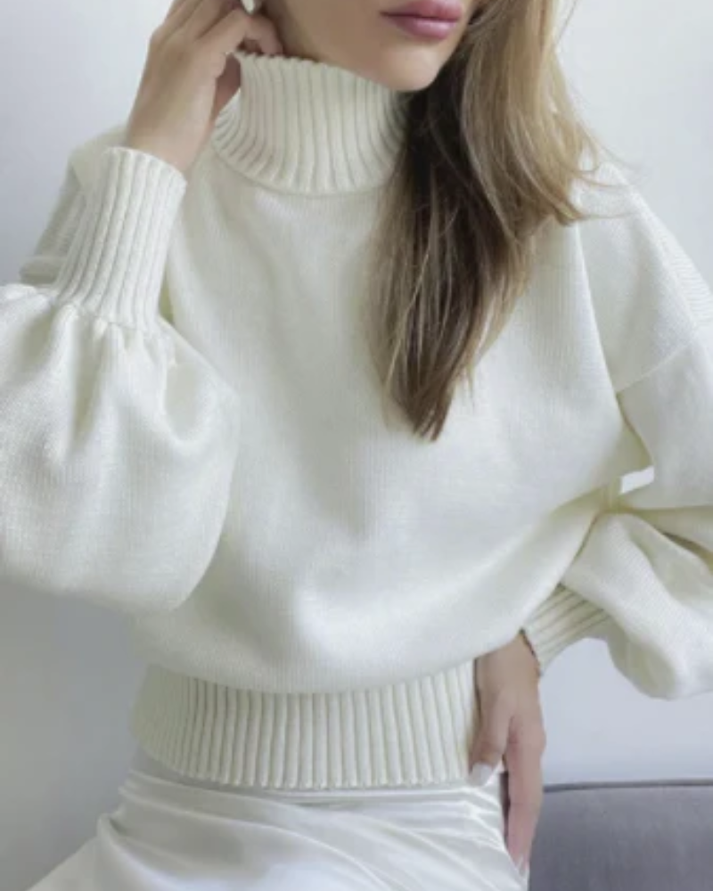 damen-rollkragen-pullover-Weiß