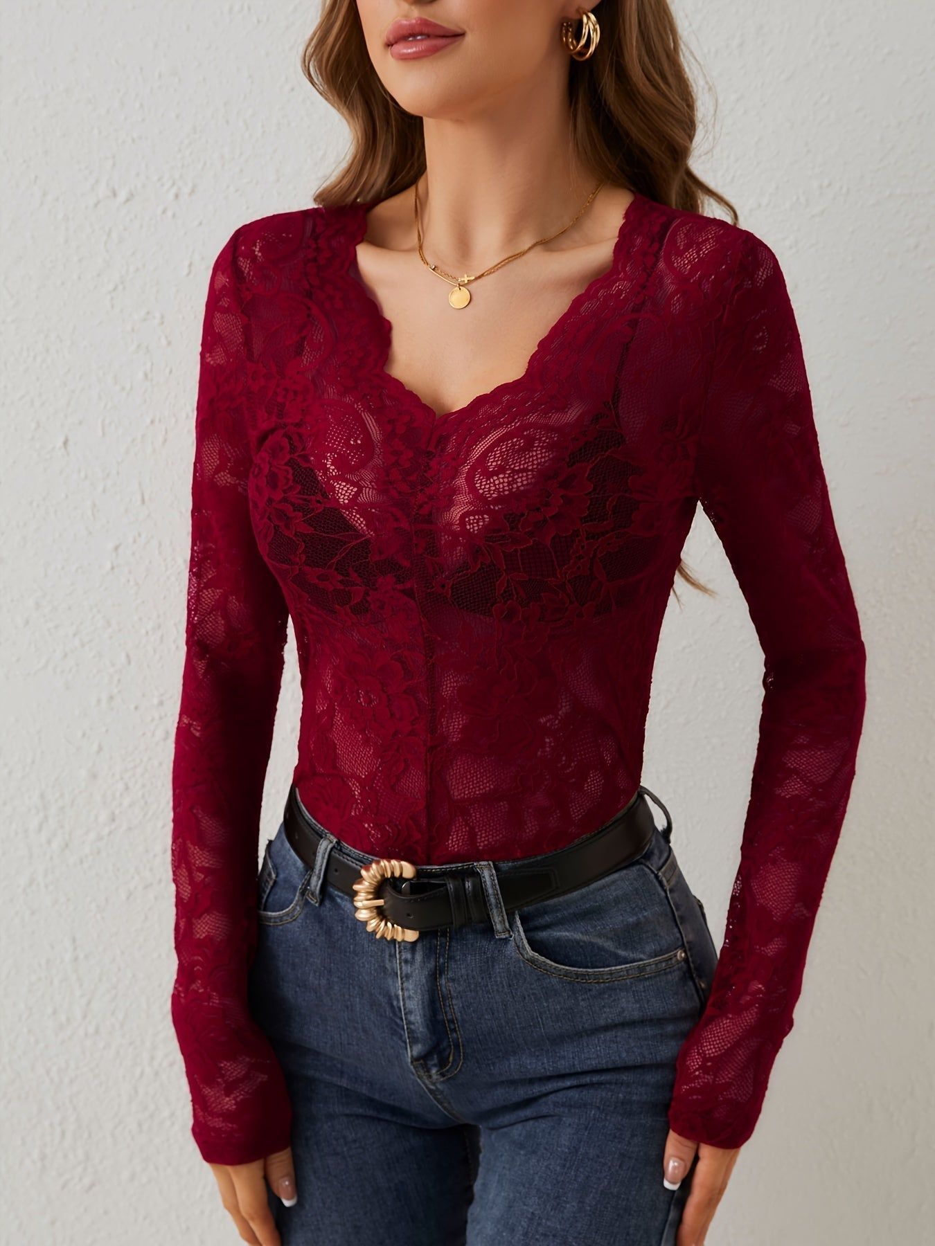 Schickes Elegantes Langarm-Top für Frauen