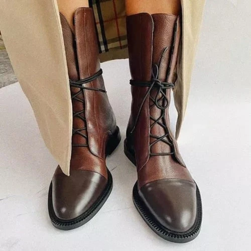 damen-schwarz-boots-flach