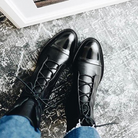 damen-schwarz-boots-flach