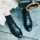 damen-schwarz-boots-flach