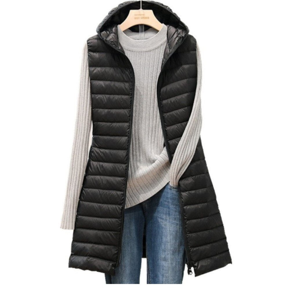 damen-schwarz-daunenjacke-steppjacke-lange