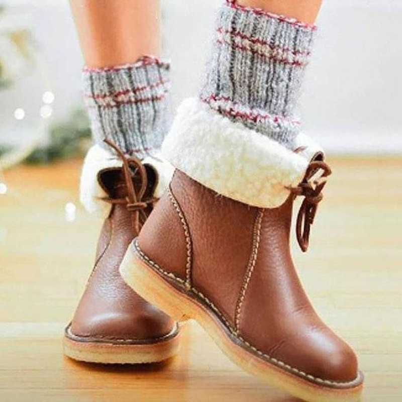 damen-schwarz-schneestiefel-warme