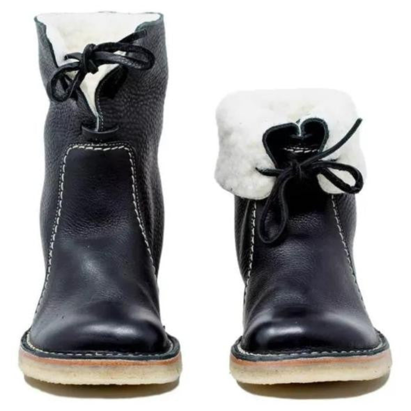 damen-schwarz-schneestiefel-warme