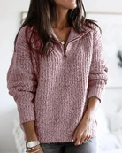damen-strickpullover-reissverschluss-pullover