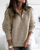 damen-strickpullover-reissverschluss-pullover