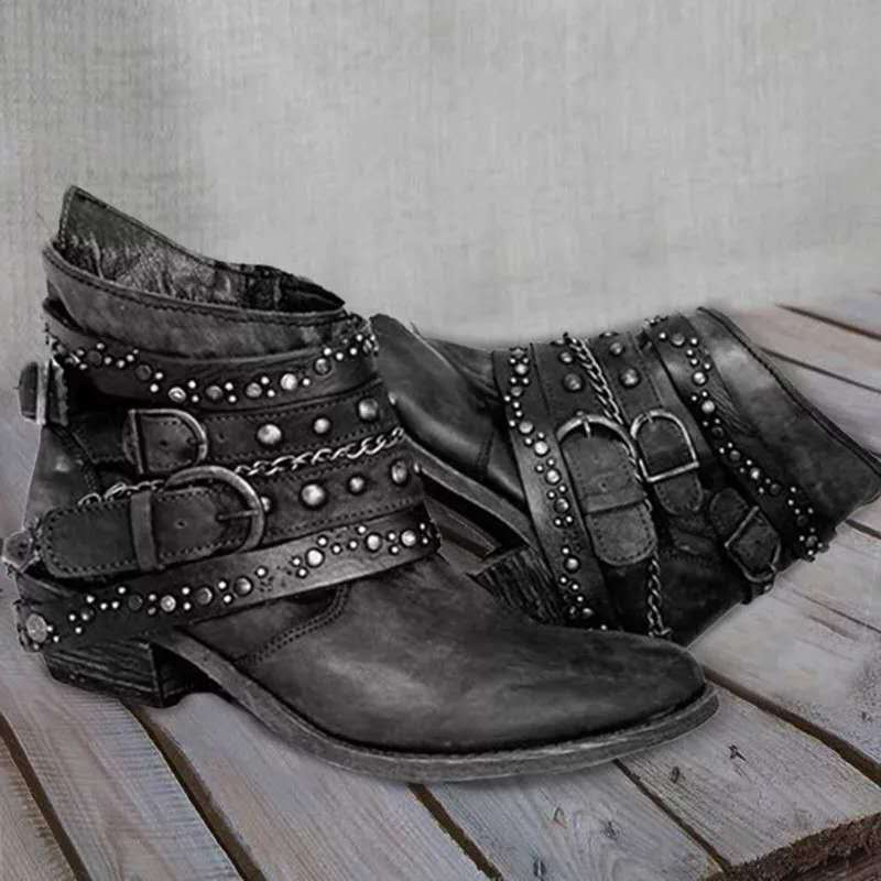 damen-vintage-stiefeletten-schwarz