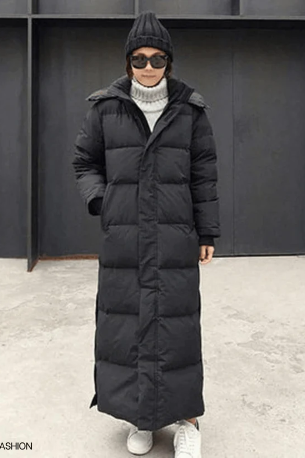 damen-wasserdichte-lange-steppjacke-schwarz