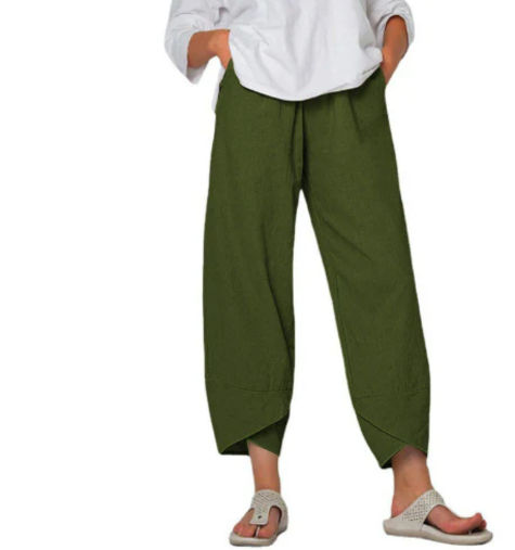 Leichte Hose mit weitem Bein für Damen