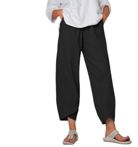 Leichte Hose mit weitem Bein für Damen