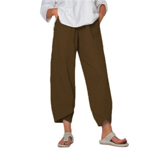 Leichte Hose mit weitem Bein für Damen