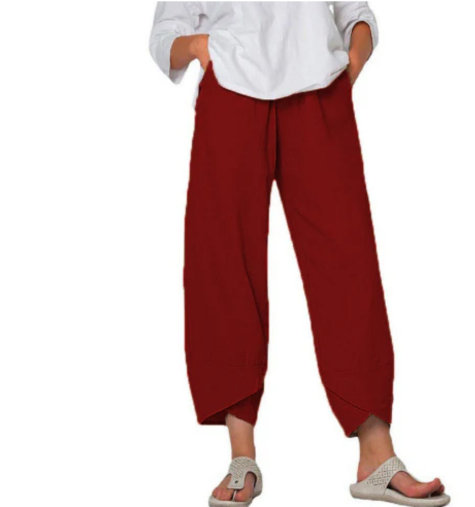 Leichte Hose mit weitem Bein für Damen