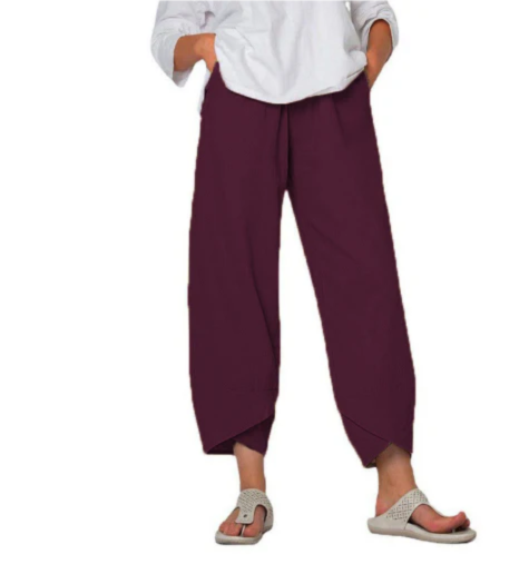 Leichte Hose mit weitem Bein für Damen