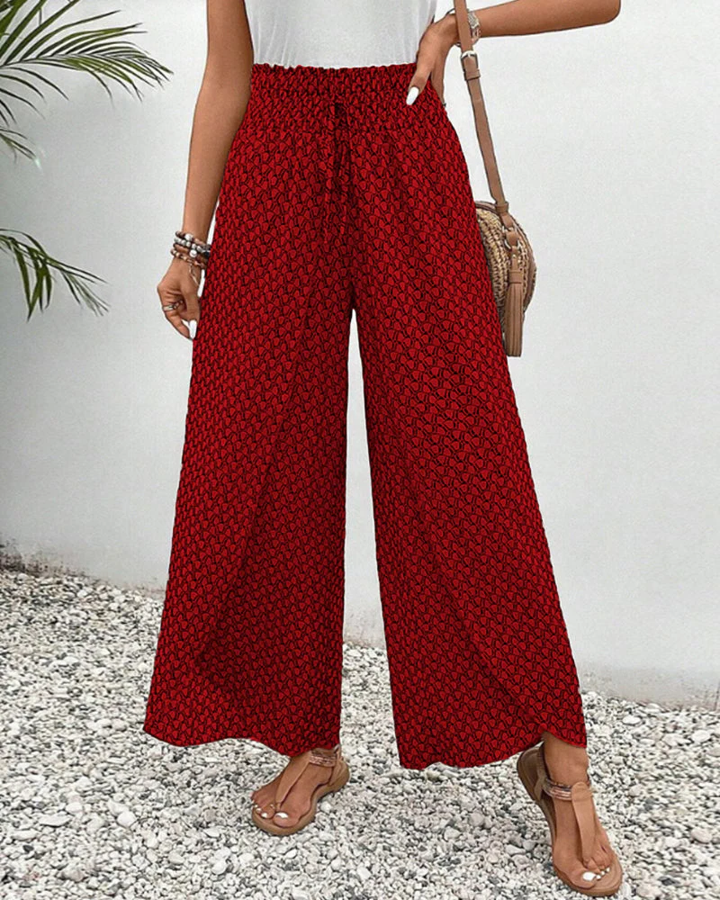 Damen wide leg pants und hoher Taille