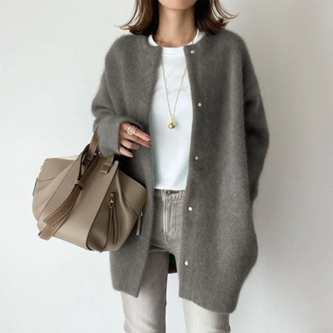Lange Winter-Strickjacke für Frauen