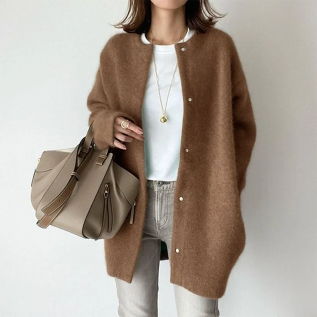 Lange Winter-Strickjacke für Frauen