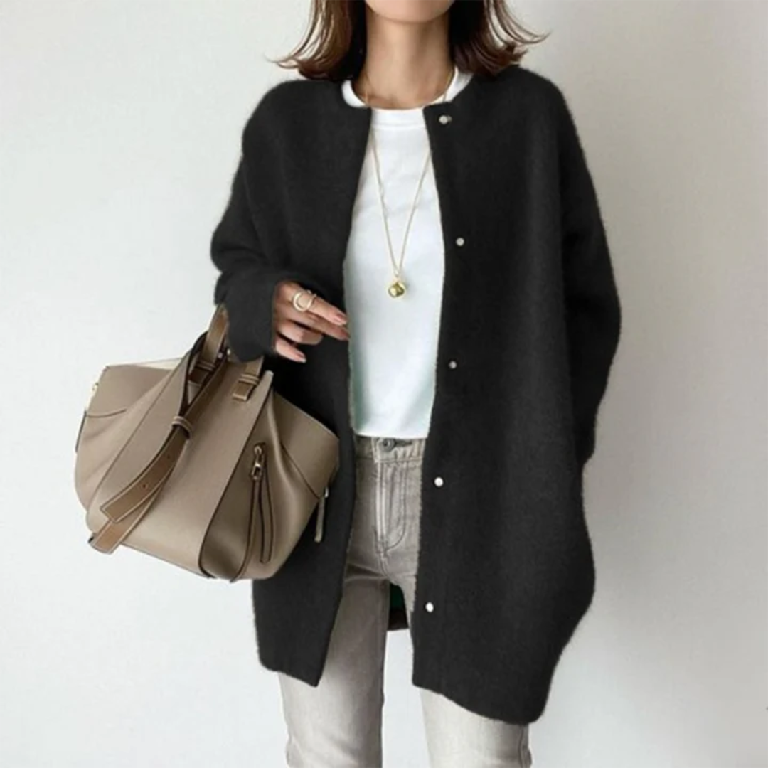 Lange Winter-Strickjacke für Frauen