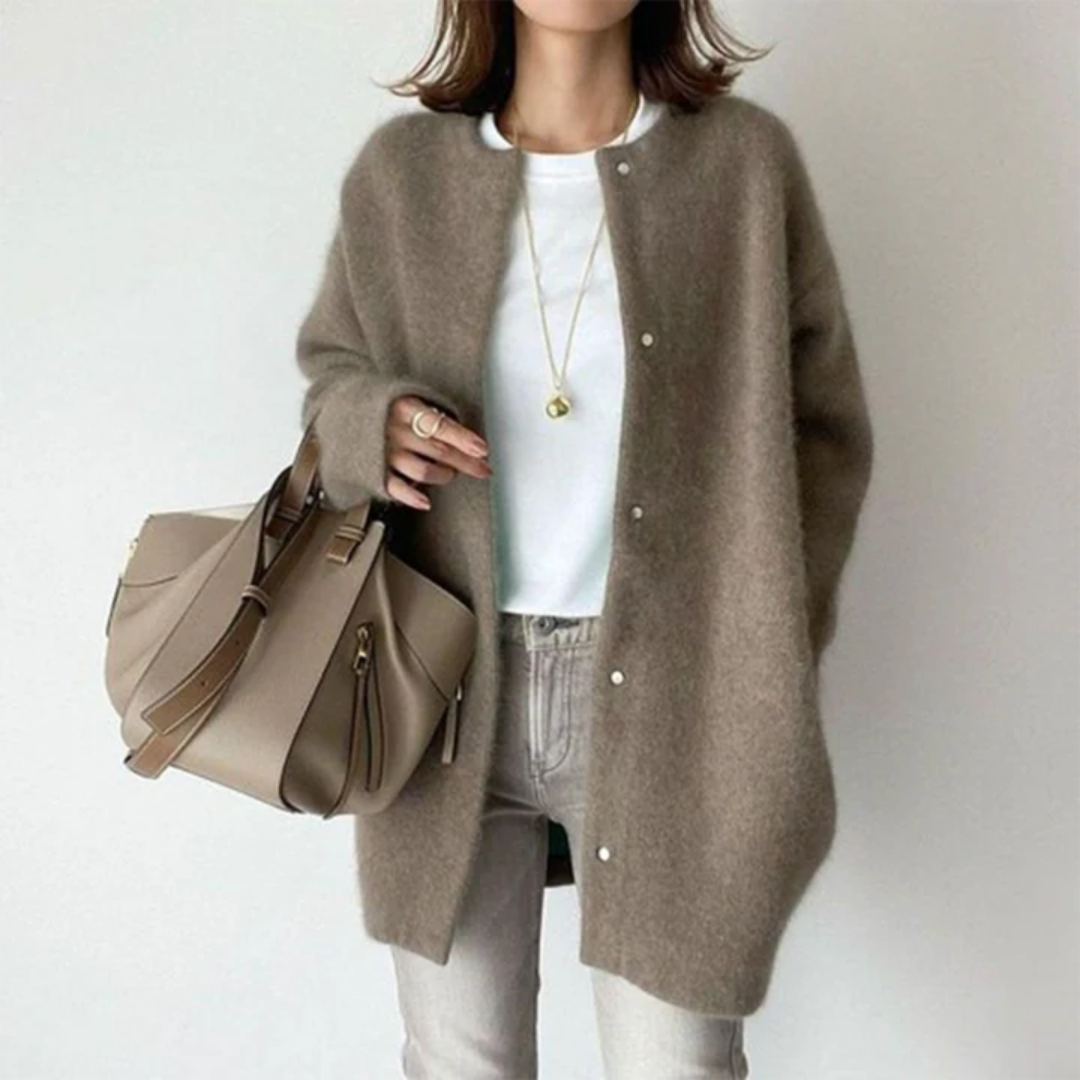 Lange Winter-Strickjacke für Frauen