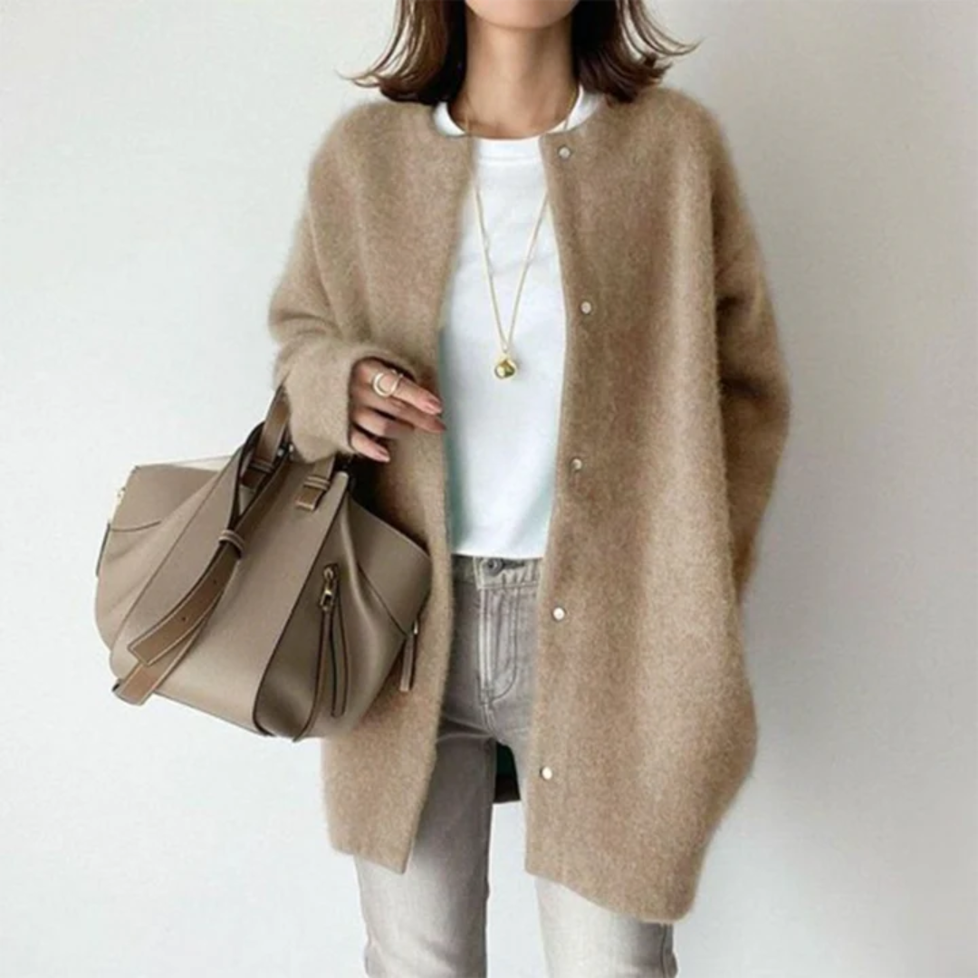 Lange Winter-Strickjacke für Frauen